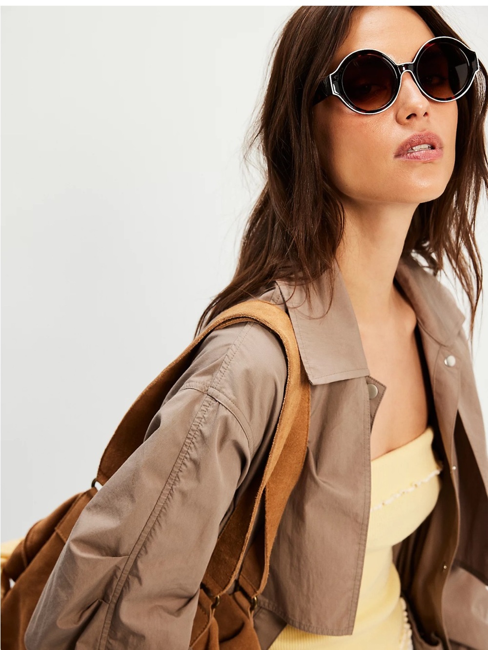 Free People Charlie contrast cocoa sunglasses